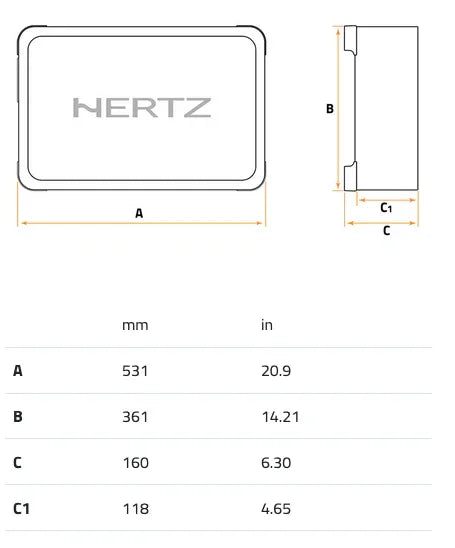 Hertz MPBX 250 S2 Subwoofer in cassa chiusa piatta da 250mm 2 Ohm 1000W