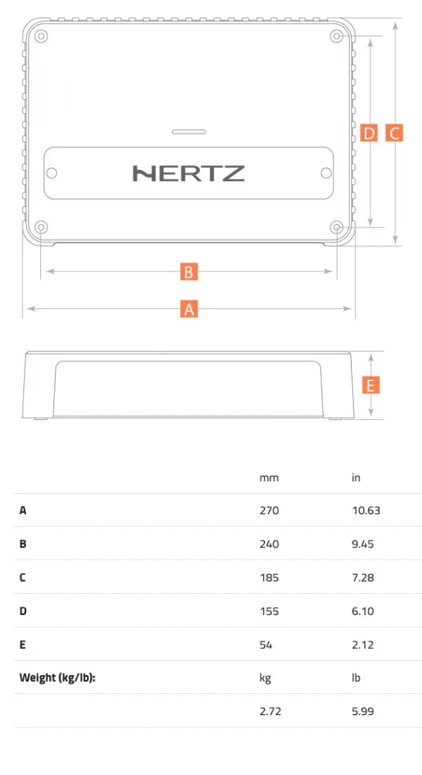 Hertz VENEZIA V1 24V amplificatore marino 1 canale 1260W - 24V