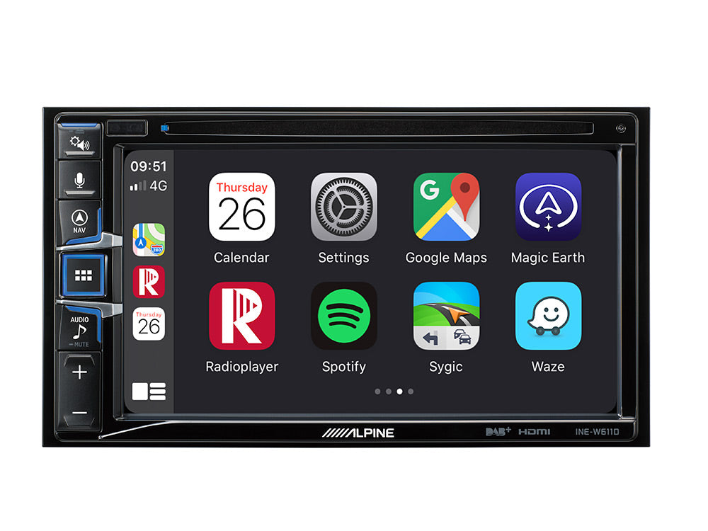 Alpine INE-W611 autoradio 2 din con lettore DVD, DAB+, Apple Car Play, Android Auto WIRELESS (senza mappa GPS)