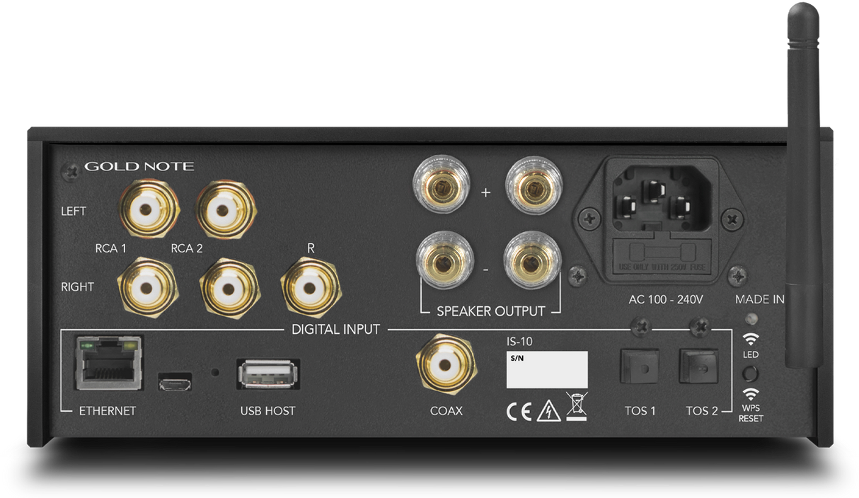 Gold Note IS-10 amplificatore integrato hi-end con DAC e streamer di rete 140W