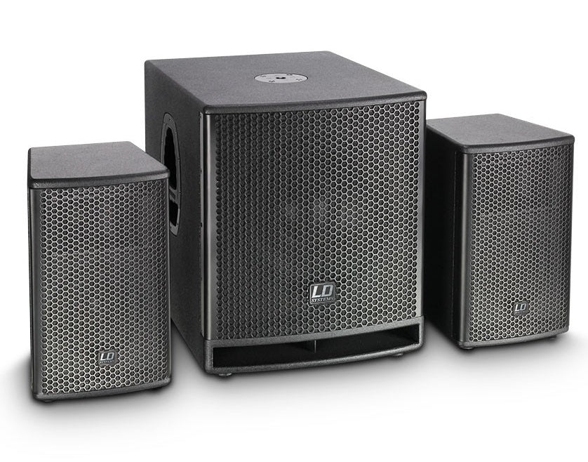LD SYSTEMS DAVE 12 G3 SISTEMA AMPLIFICATO COMPATTO 2 TESTE + 1 SUBWOOFER 12" CON DSP 2000 WATT - TechSoundSystem.com