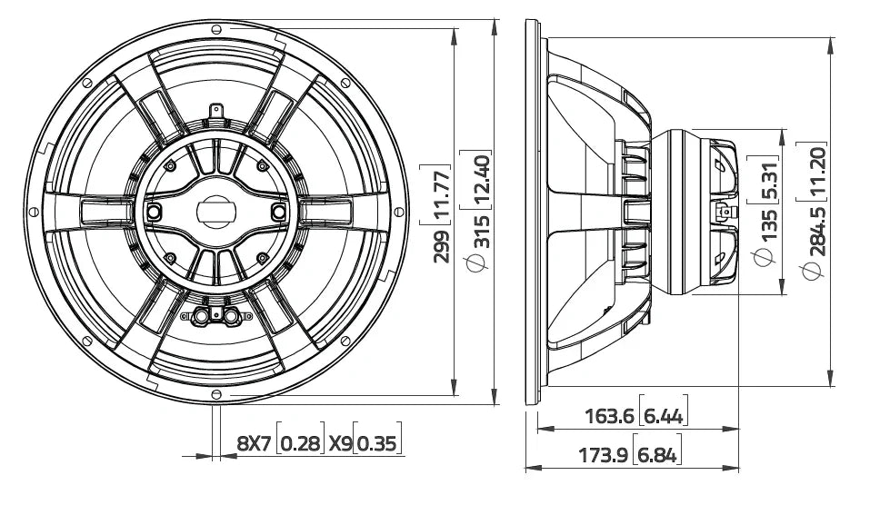 Lavoce CAN123.00TH altoparlante coassiale 300mm 8 Ohm 700W