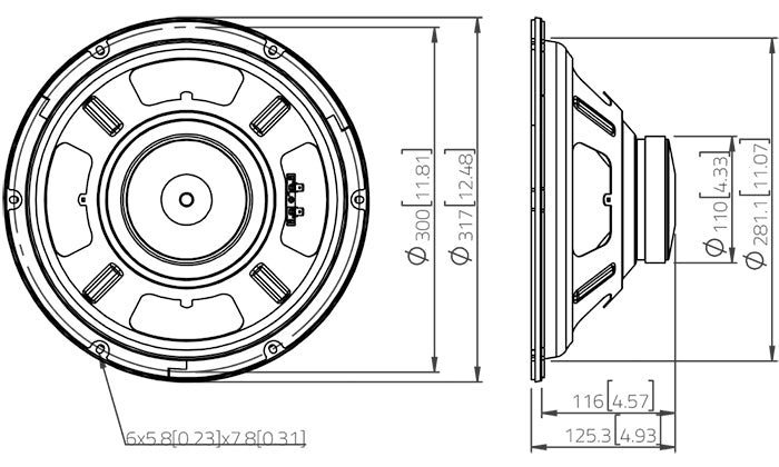 Lavoce LBASS12-15 bass guitar speaker 300mm 8 Ohm 200W