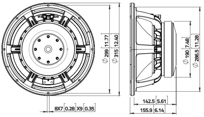 Lavoce WAF123.01 woofer 300mm 8 Ohm 1000W