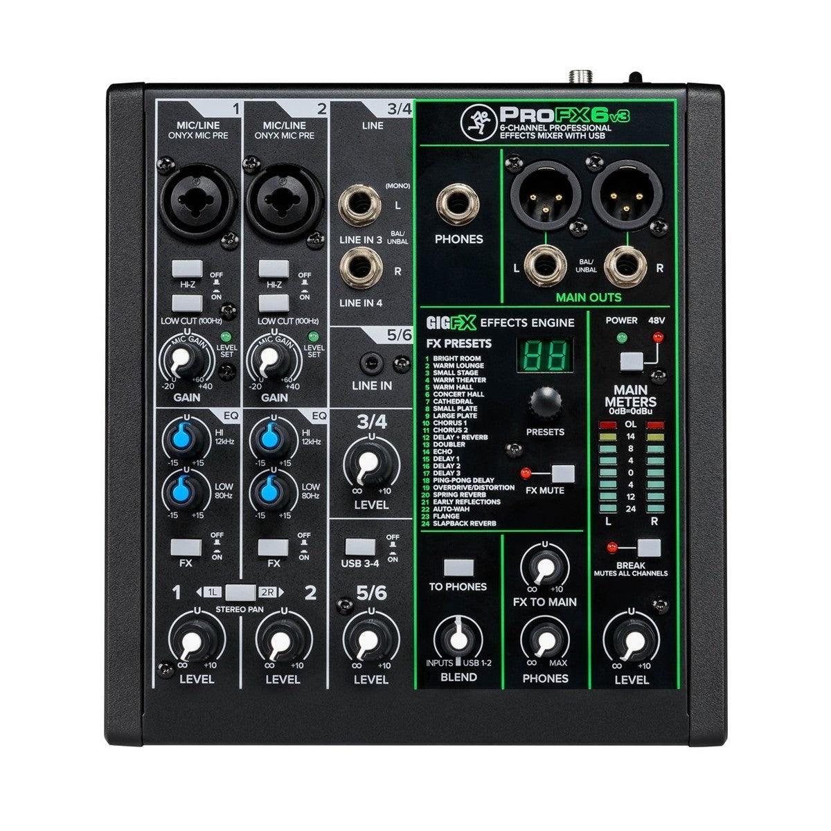 MACKIE PROFX6 V3 MIXER 6 CANALI CON ED EFFETTI PROFESSIONALI ED INTERFACCIA USB - TechSoundSystem.com