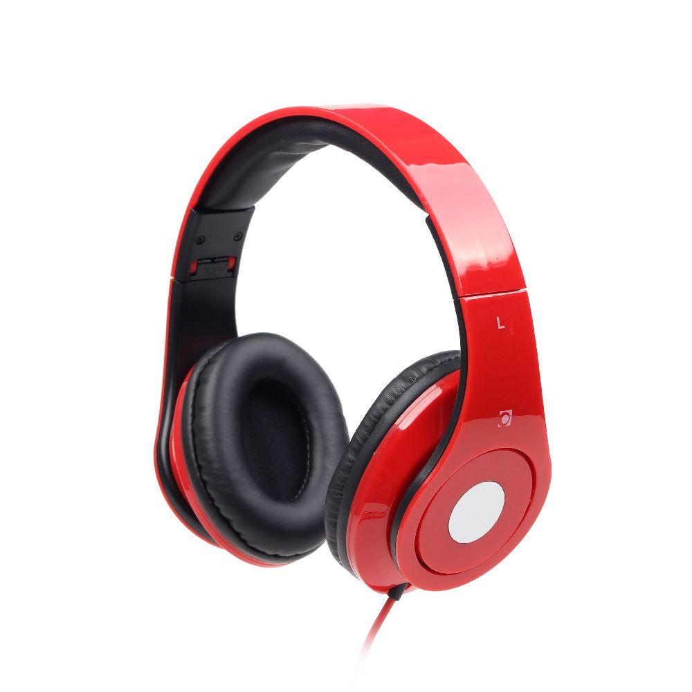 GMB AUDIO FOLDING STEREO HEADPHONES 'DETROIT', RED - TechSoundSystem.com