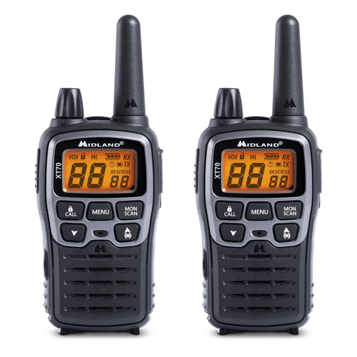 MIDLAND XT70 DOPPIO WALKIE TALKIE RICARICABILE USB CON CARICABATTERIE E AURICOLARI