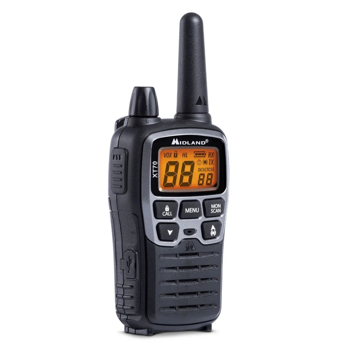 MIDLAND XT70 DOPPIO WALKIE TALKIE RICARICABILE USB CON CARICABATTERIE E AURICOLARI