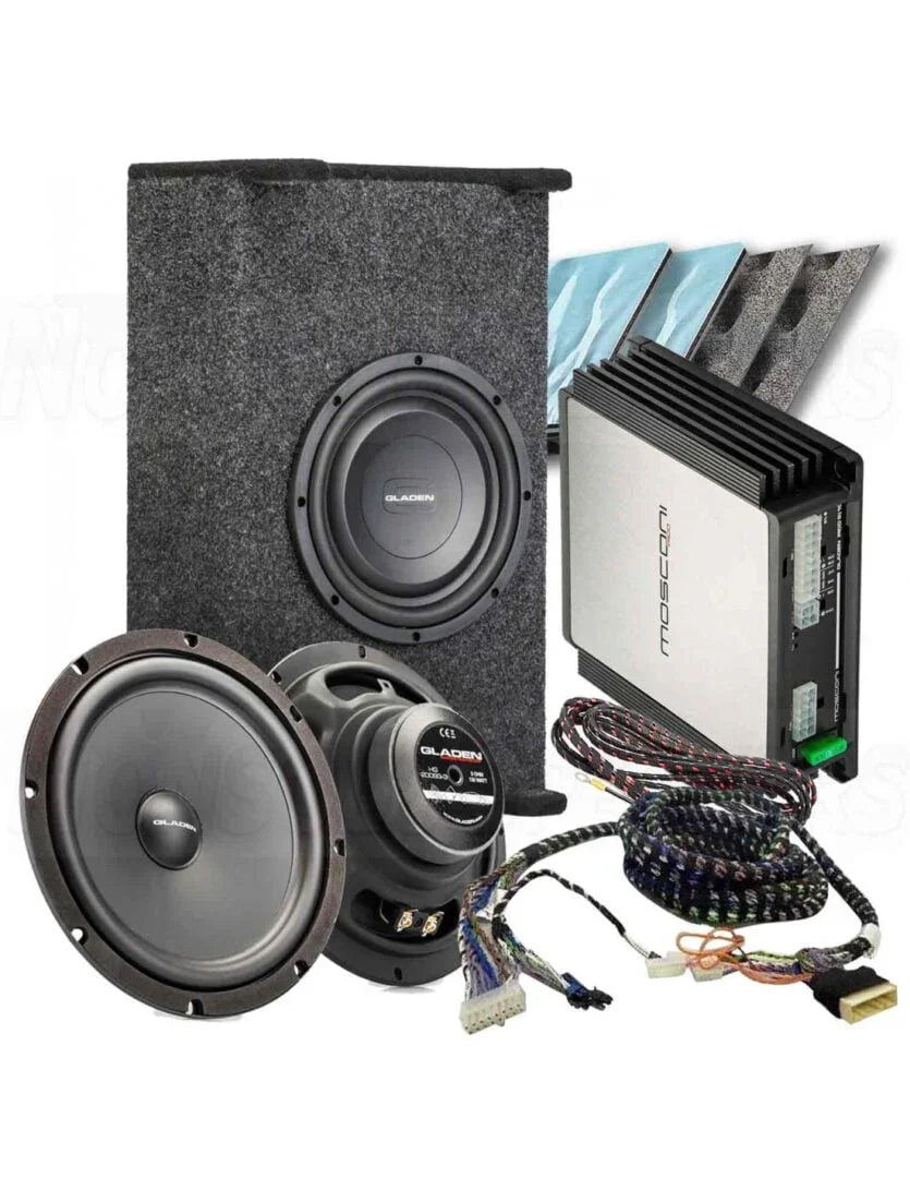 Gladen SU-TE-3SR-BASIC-SUB Kit audio SoundUp Tesla Model 3 o Y con coppia di woofer 200mm + amplificatore Pico V2 6|8 DSP + SUB