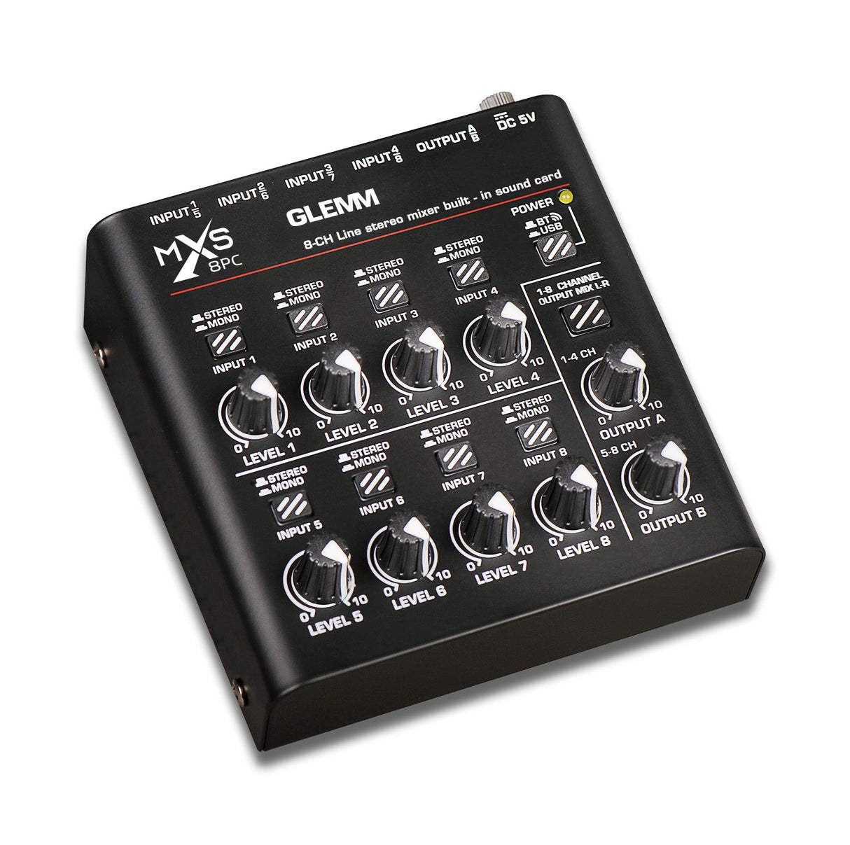 GLEMM MXS 8PC Mixer per strumenti musicali - TechSoundSystem.com