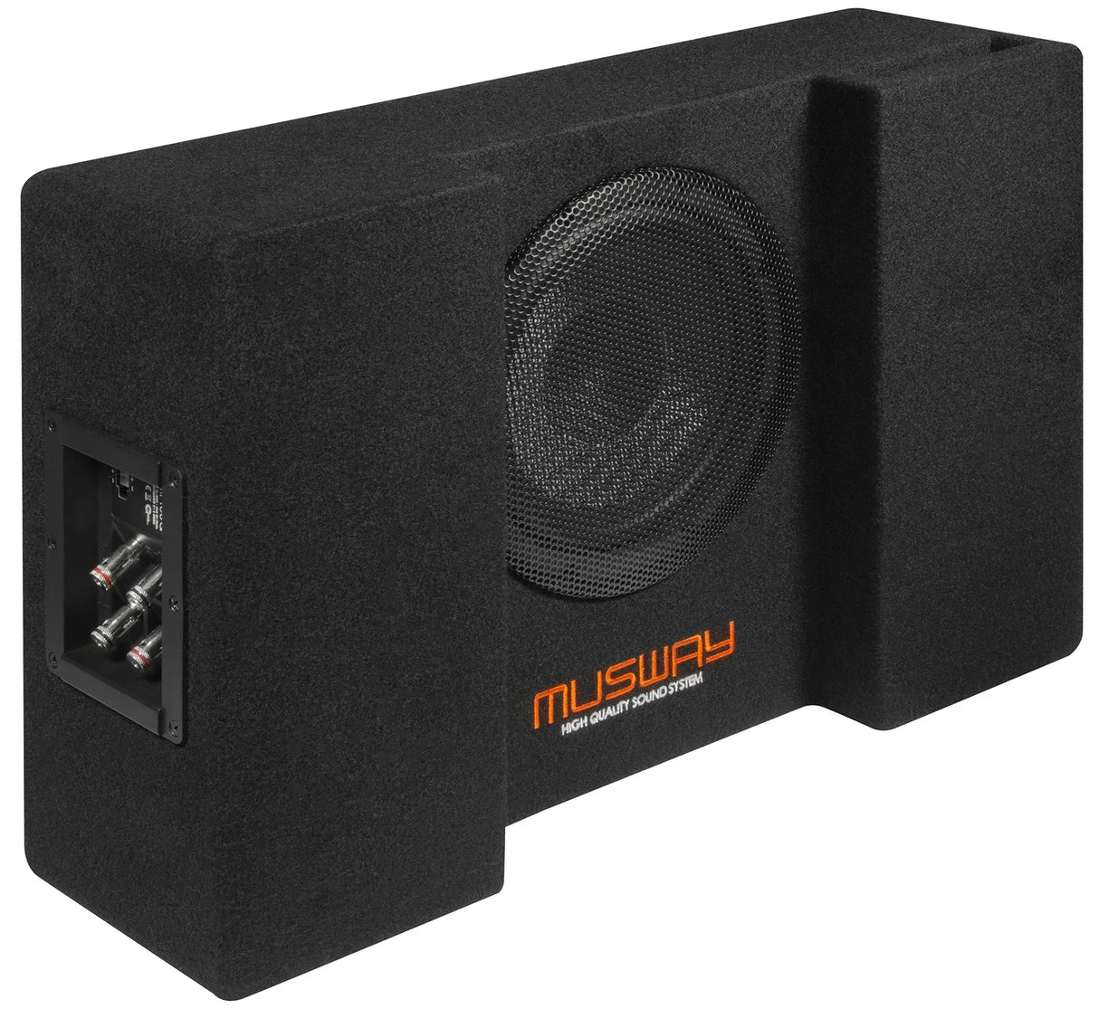 Musway MF108Q subwoofer bassreflex piatto downfire 200mm 2+2 Ohm 400W