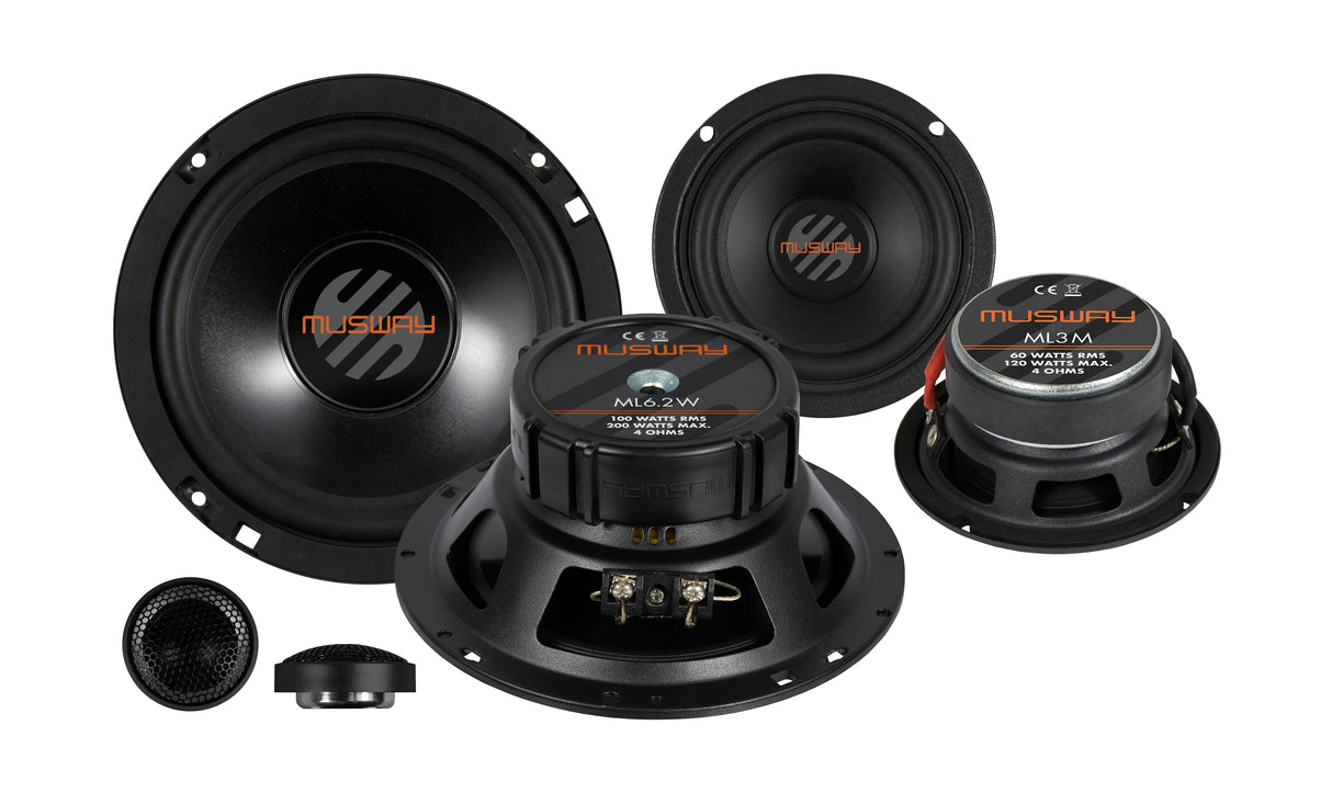 Musway ML6.3A Kit audio attivo a 3 vie da 165mm 4 Ohm 200W