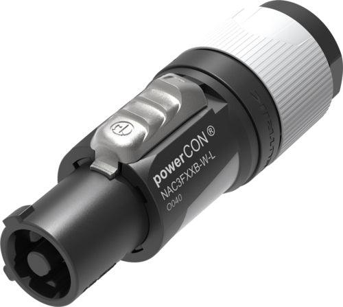 NEUTRIK NAC3FXXB-W-L CONNETTORE POWERCON OUT DI USCITA BLOCCABILE PER CAVO DI RETE IN CA - TechSoundSystem.com