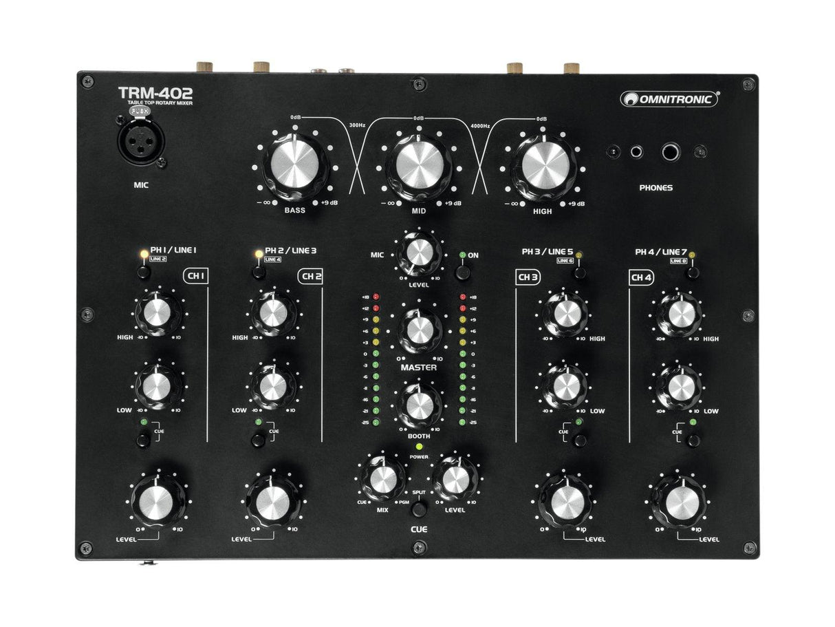 OMNITRONIC TRM402 MIXER ROTATIVO ANALOGICO 4 CANALI PER DJ - TechSoundSystem.com