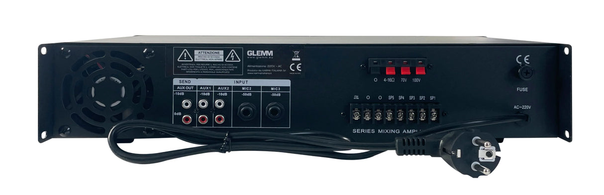 GLEMM PAA 1000TMZB Amplificatore PA 1000W - 5 zone 4-16ohm o 70/100V