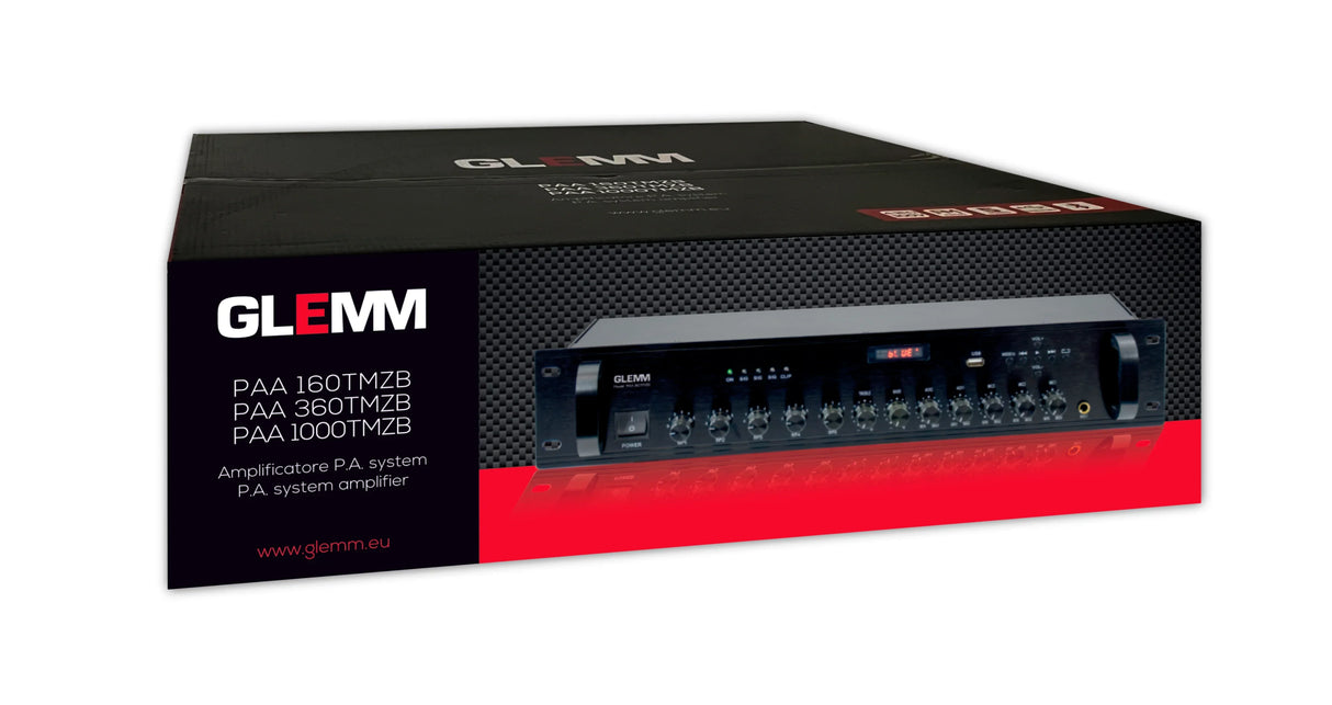 GLEMM PAA 1000TMZB Amplificatore PA 1000W - 5 zone 4-16ohm o 70/100V