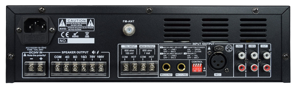 GLEMM PAA 240DMB Amplificatore PA 100V/16ohm 240W singola zona