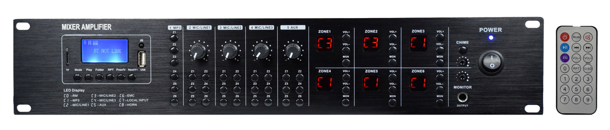 GLEMM PAA 6240DMZ Amplificatore PA a matrice 6 zone 6x240W indipendenti + DAB