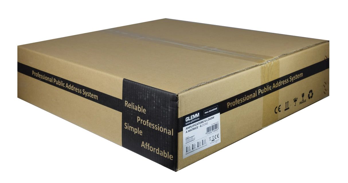 GLEMM PAA 6240DMZ Amplificatore PA a matrice 6 zone 6x240W indipendenti + DAB