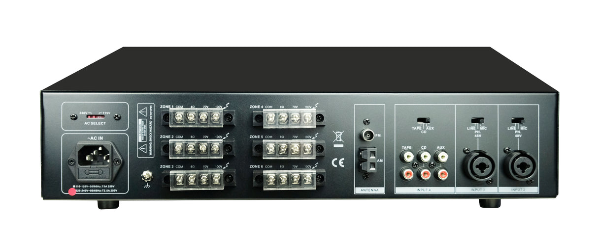 GLEMM PAA 660TMZ Amplificatore a matrice 6 zone indipendenti a 100V e 8ohm, 360W