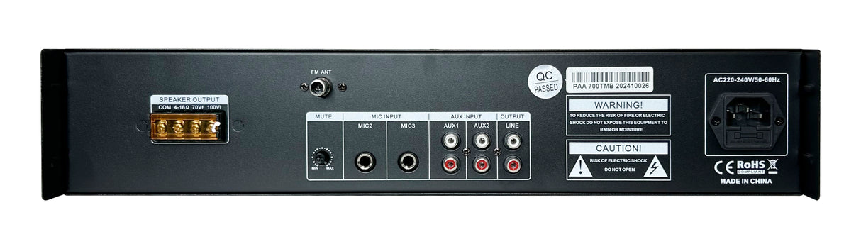 GLEMM PAA 700TMB Amplificatore PA da 700W a 100V/16ohm, con Bluetooth