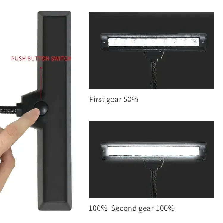 HEBIKUO PD14 LAMPADA 10 LED DA LEGGIO RIPIEGABILE BATTERIA RICARICABILE USB INDICATORE DI CARICA + CAVO
