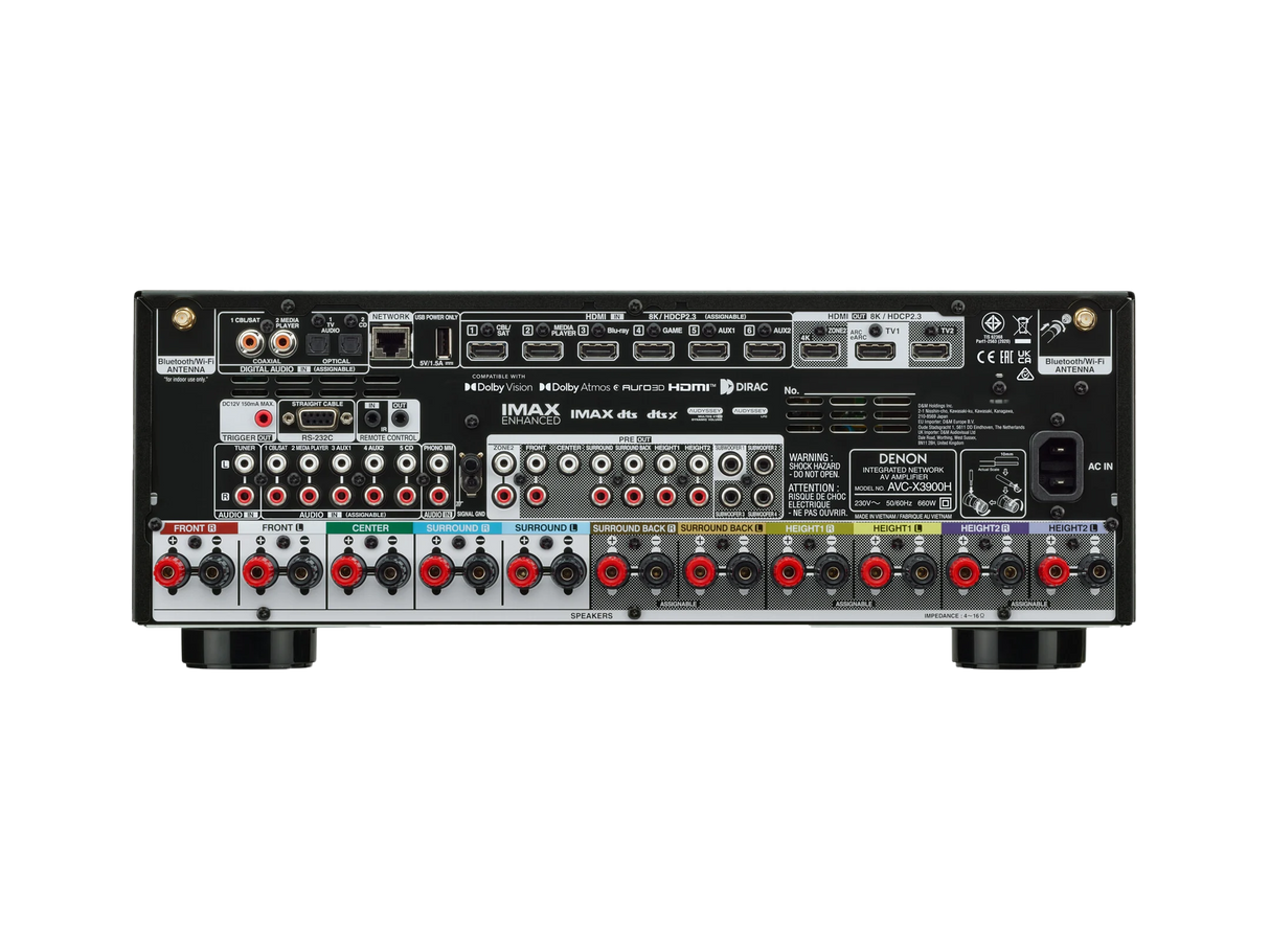 Denon AVR-X3900H Sintoamplificatore AV 9.4 canali 105W 4K/8K Dolby Atmos, Powered by HEOS™