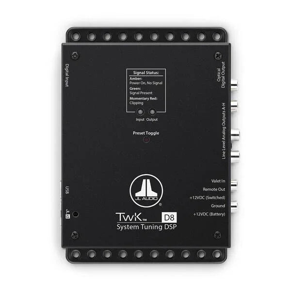 JL Audio TwK-D8 processore DSP con ingresso digitale ottico e 8 uscite RCA
