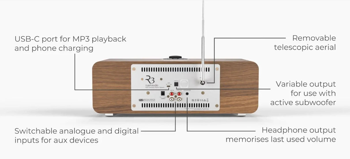 Ruark R3S Sistema audio da camera con cd, fm, dab+, aptx bluetooth