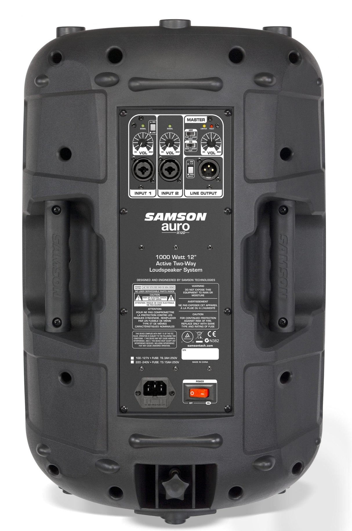 SAMSON AURO X12D CASSA ATTIVA DUE VIE 1000W + EQUALIZZATORE + MANIGLIA PER TRASPORTO - TechSoundSystem.com