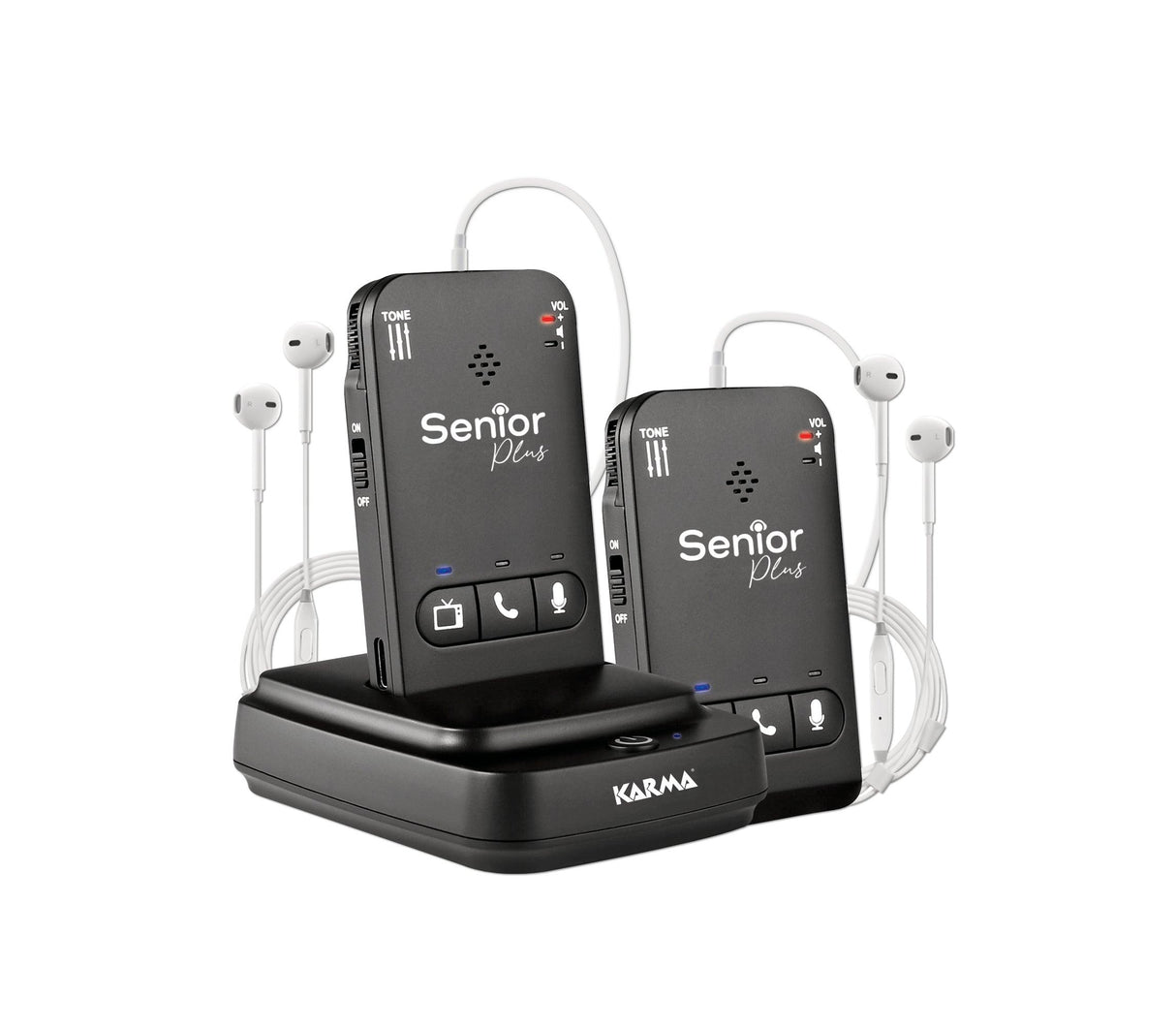KARMA SENIOR PLUS2 Cuffia TV facilitata con 2 riceventi - TechSoundSystem.com
