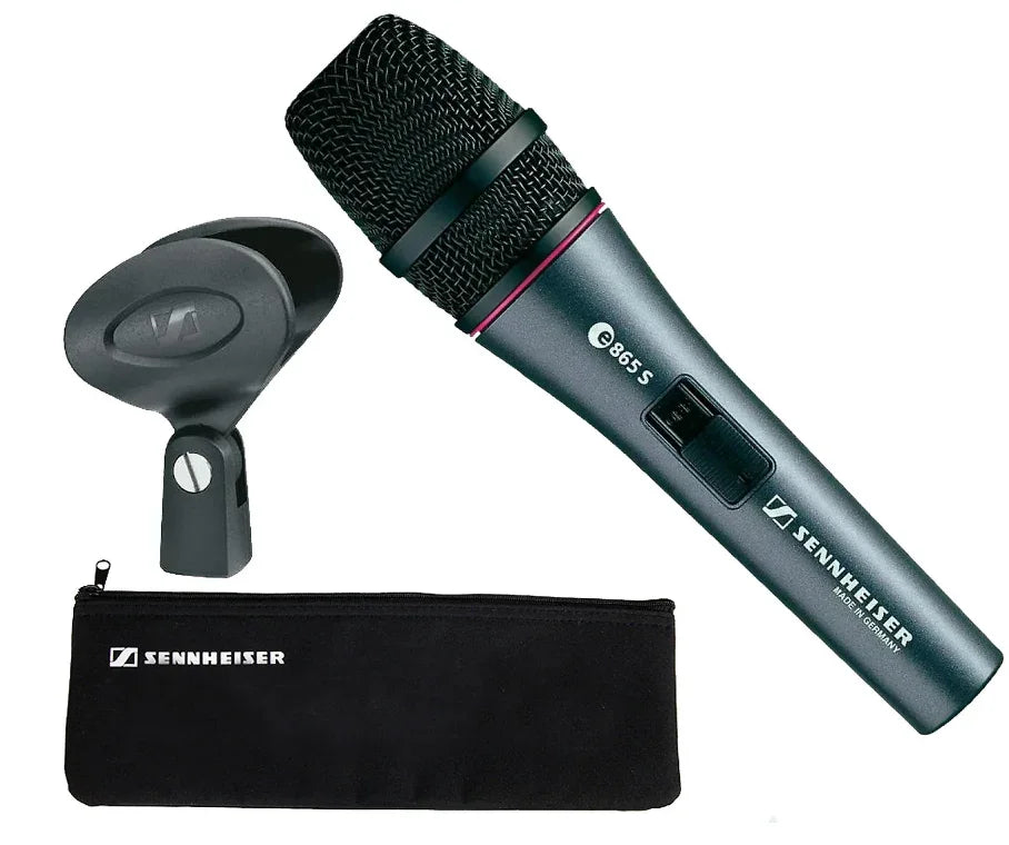 SENNHEISER E865S MICROFONO A CONDENSATORE SUPERCARDIOIDE PER VOCE CON INTERRUTTORE ON - OFF