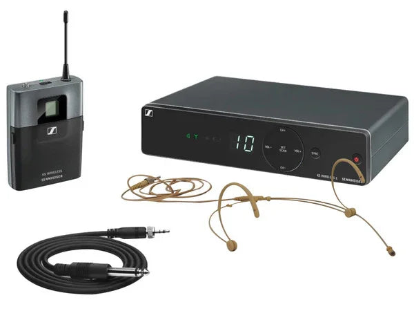 SENNHEISER XSW 1-CI1-B SPECIAL HEADST SISTEMA WIRELESS PER CHITARRA E STRUMENTI ELETTRICI UHF 614 - 638 MHz + ARCHETTO COLOR CARNE