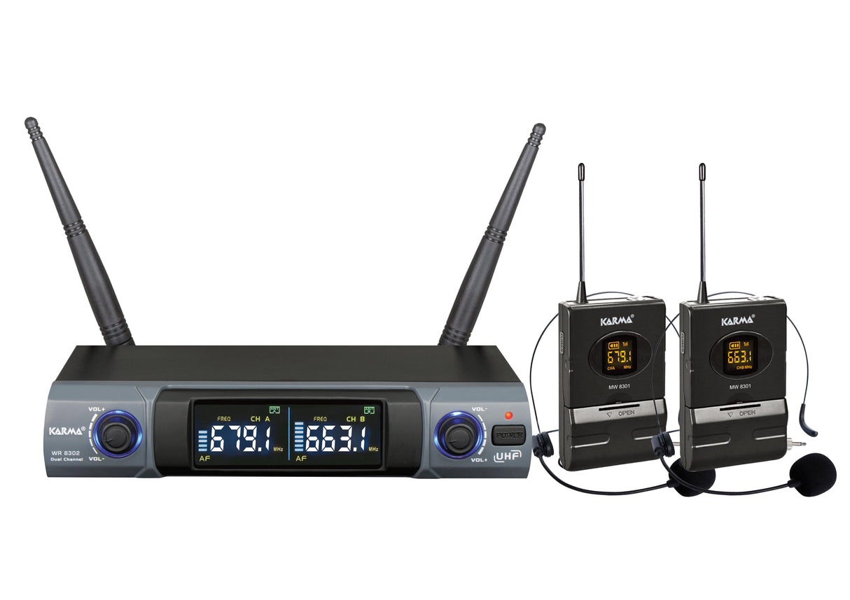 KARMA SET 8302LAV Doppio radiomicrofono UHF ad archetto - TechSoundSystem.com