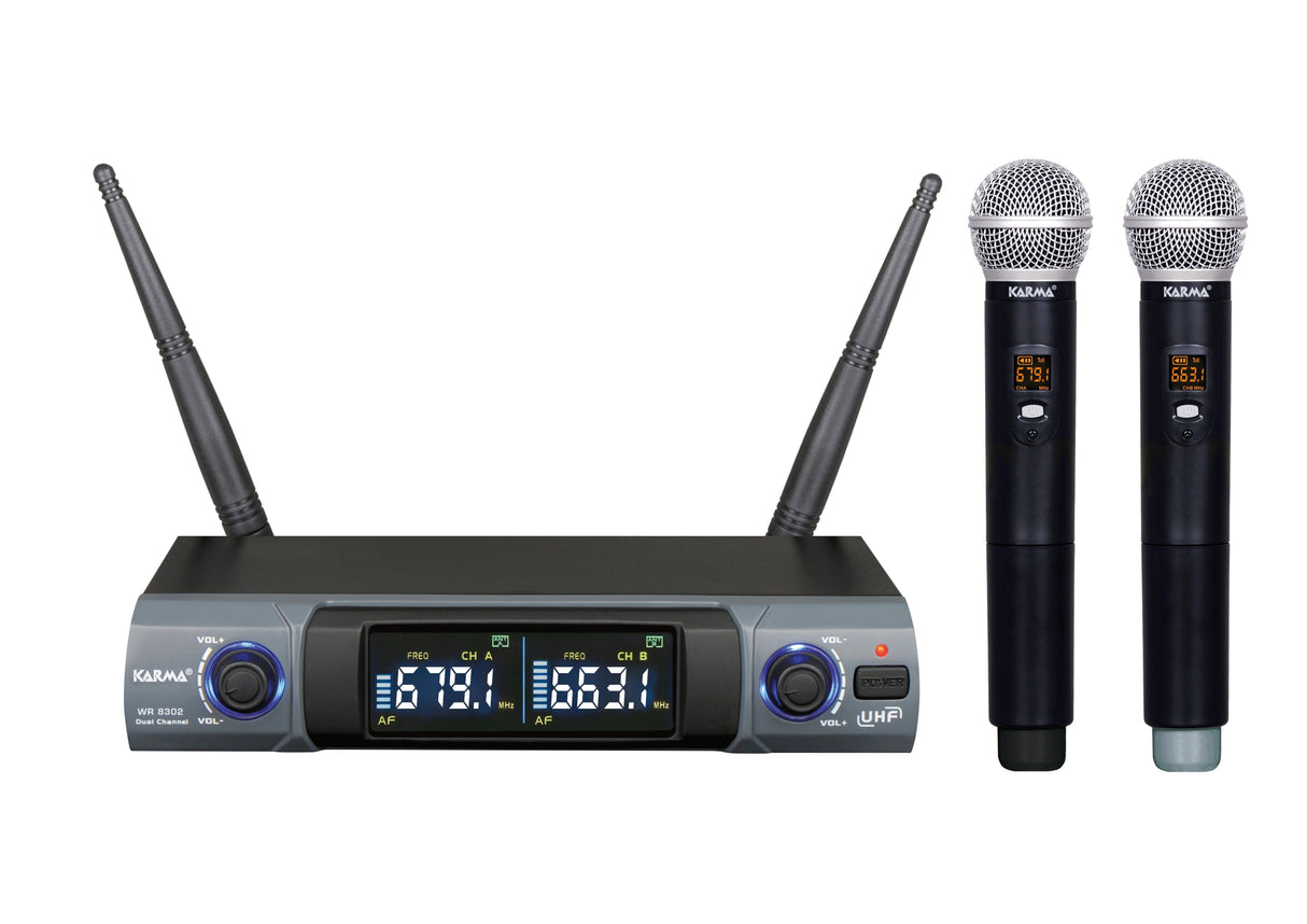 KARMA SET 8302 Doppio radiomicrofono palmare UHF - TechSoundSystem.com