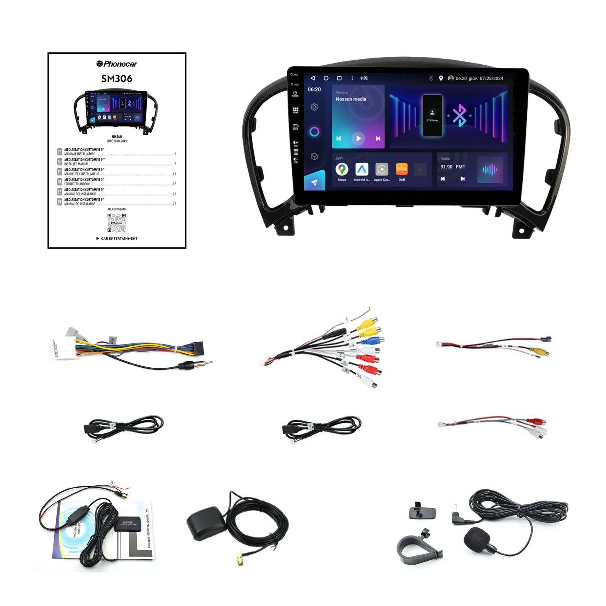 Phonocar SM306 Autoradio per NISSAN JUKE 2010-2019 CUSTOM FIT 9” Android 13