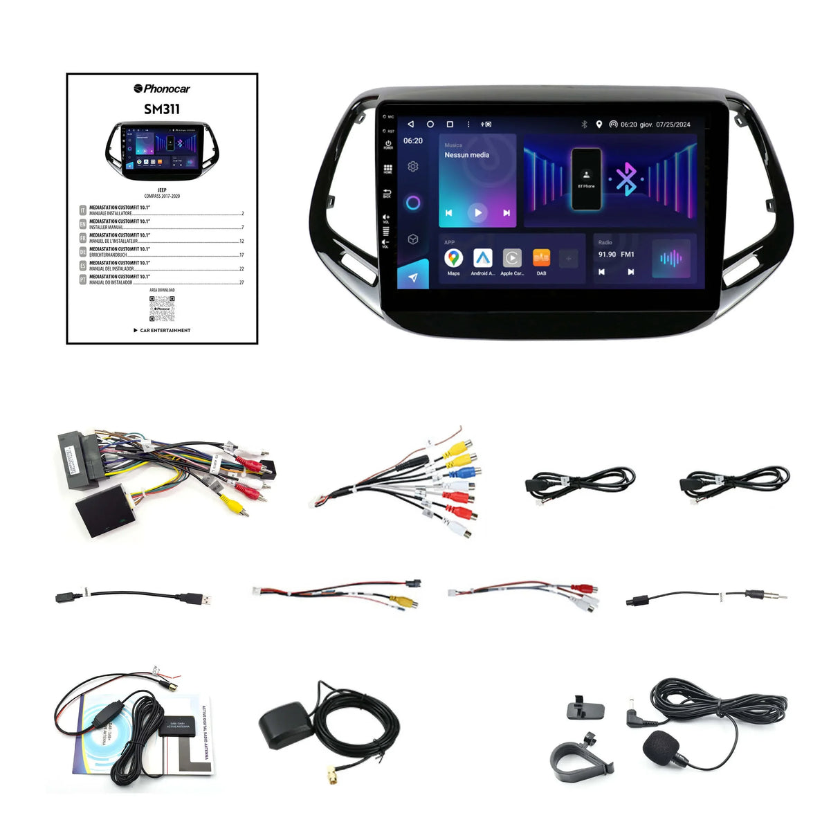 Phonocar SM311 Autoradio per JEEP COMPASS dal 2017 CUSTOM FIT 10.1” Android 13