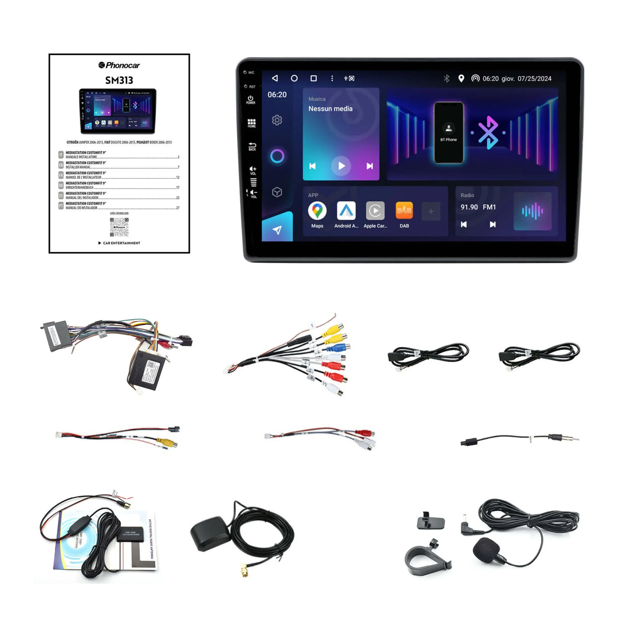 Phonocar SM313 Autoradio per DUCATO, JUMPER, BOXER, CUSTOM FIT 9” Android 13