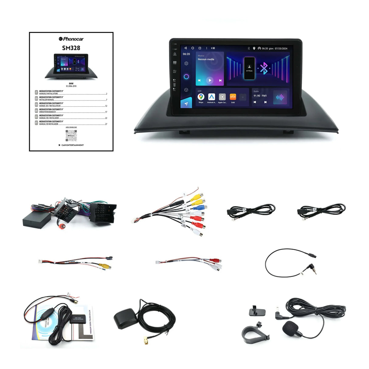 Phonocar SM328 Autoradio per BMW X3 (E83) 2006-2010, Android 13