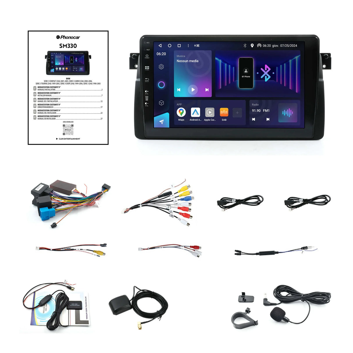 Phonocar SM330 Autoradio per BMW serie 3 (E46) 1998-2006 Android 13