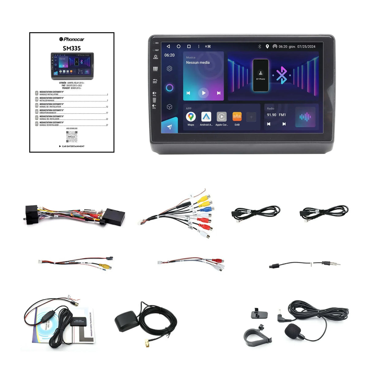 Phonocar SM335 Autoradio per DUCATO, JUMPER, BOXER, 2015-2022, Android 13