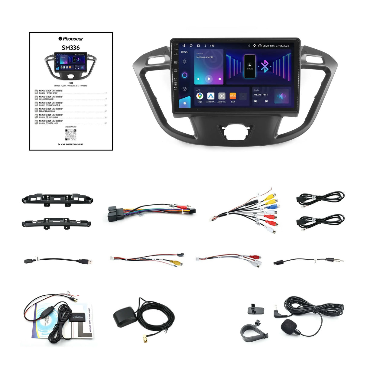 Phonocar SM336 Autoradio per FORD TOURNEO CUSTOM V362, Android 13