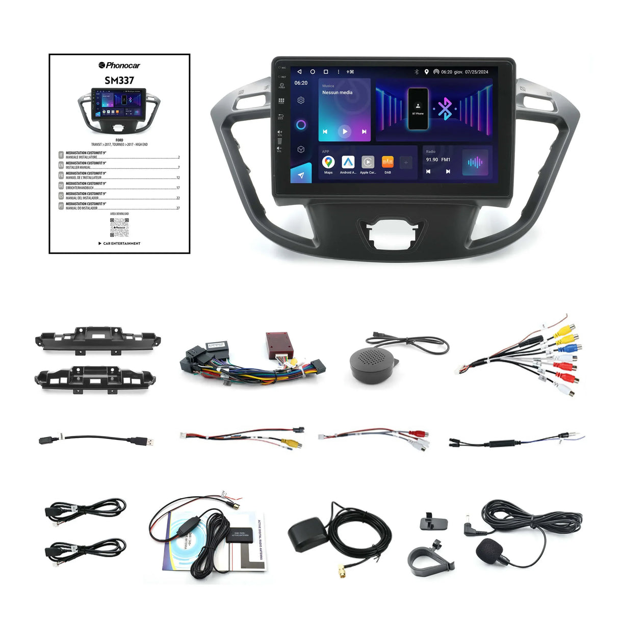 Phonocar SM337 Autoradio per FORD TOURNEO/TRANSIT CUSTOM V362, Android 13