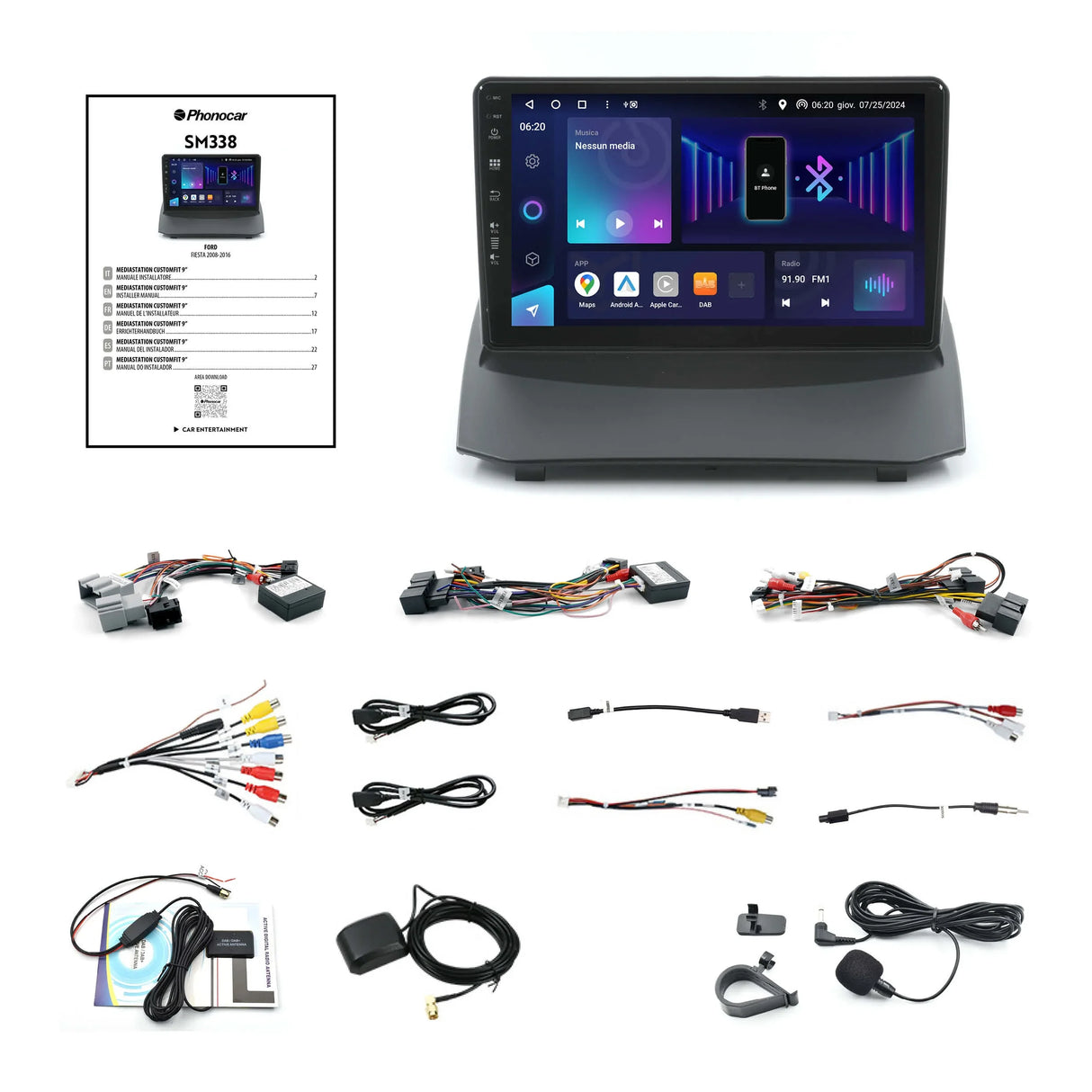 Phonocar SM338 Autoradio per FORD FIESTA 2008-2016, Android 13