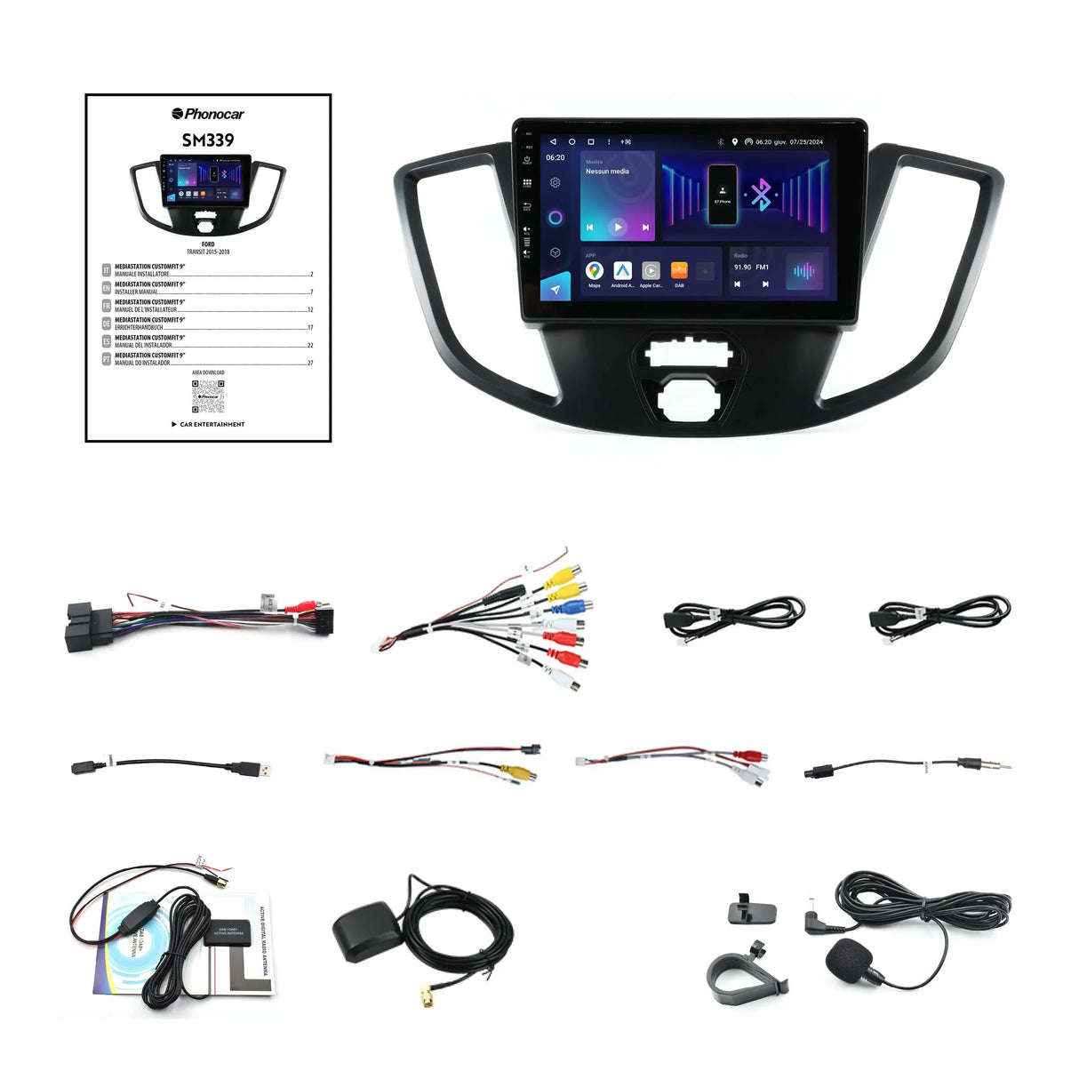 Phonocar SM339 Autoradio per FORD TRANSIT V363, 2015-2018, Android 13