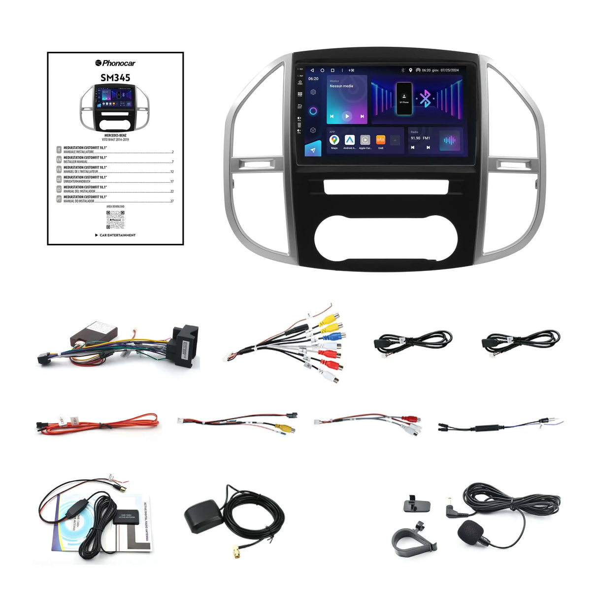 Phonocar SM345 Autoradio per MERCEDES VITO W447 dal 2014 al 2020, Android 13