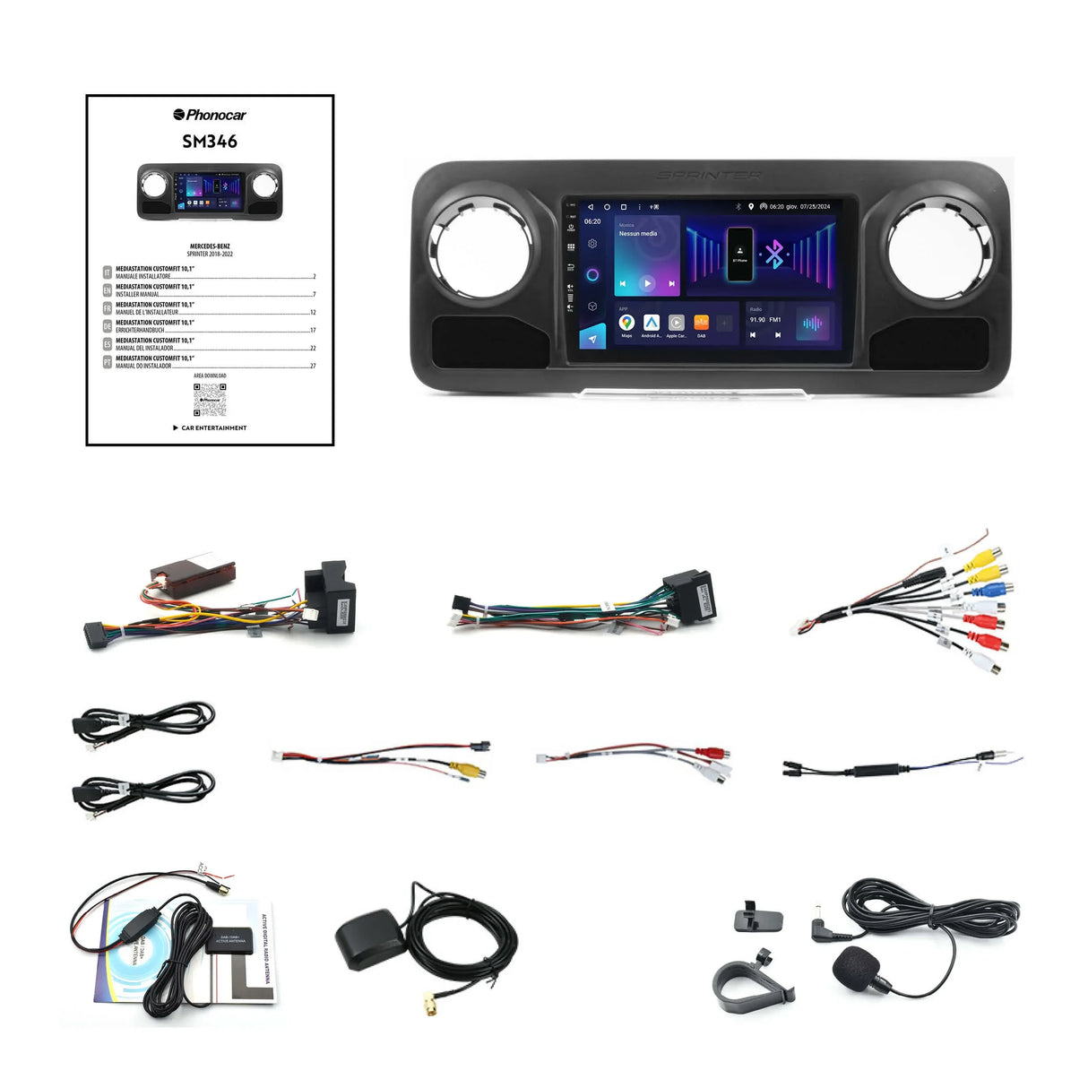 Phonocar SM346 Autoradio per MERCEDES SPRINTER (B907,B910) 2018-2022, Android 13