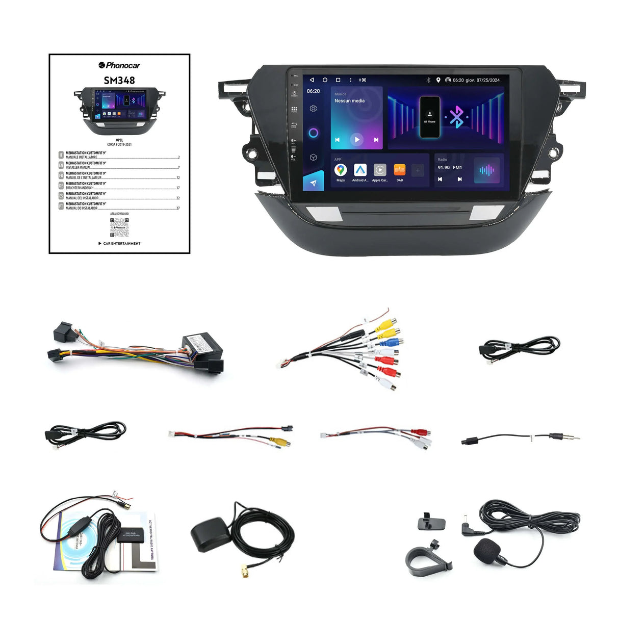 Phonocar SM348 Autoradio per OPEL CORSA F, 2019-2021, Android 13