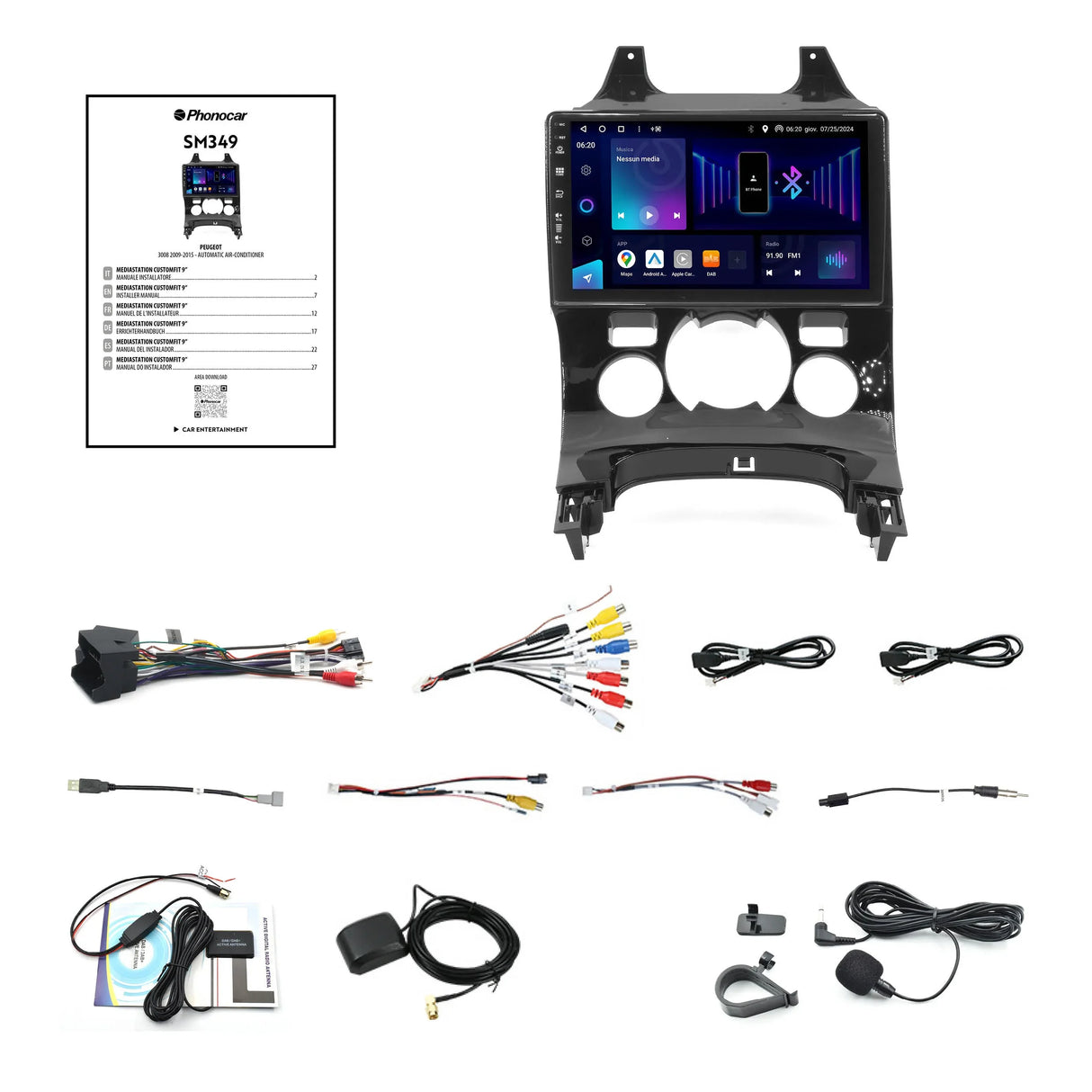 Phonocar SM349 Autoradio per PEUGEOT 3008, 2009-2015, Android 13