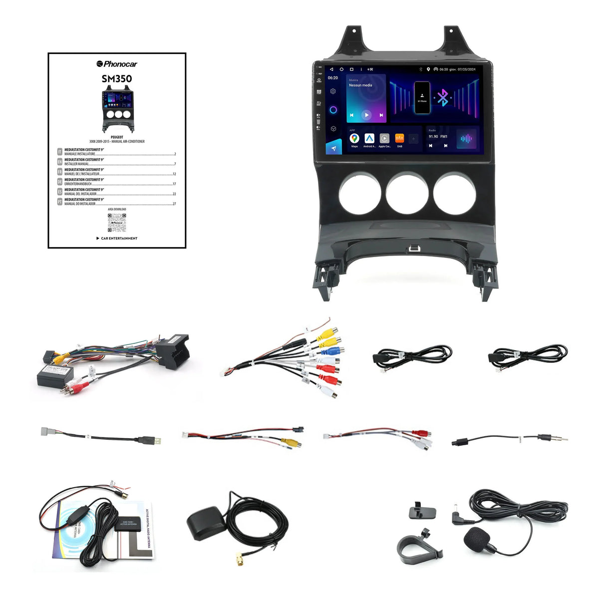 Phonocar SM350 Autoradio per PEUGEOT 3008 MPV, 2009-2015, Android 13